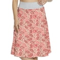 thumbnail image 1 of Women's Paisley Iranian Teardrop Pattern A-line Printed Skirt Casual Wear, XL, Coral Cream Pale Ruby, by Ambesonne, 1 of 6