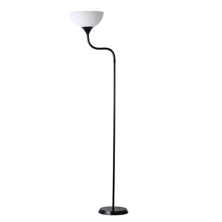 MAINSTAYS 71” MODERN JELLY GOOSENECK FLOOR LAMP, BLACK, ADULT