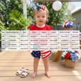 thumbnail image 3 of KPOPLK Baby Girl Clothes Newborn Short Sleeve Ruffle Romper USA Print Shorts Headband Infant Outfits for 0 3 6 9 12 18 Months Size 12-18 Months,Red, 3 of 9
