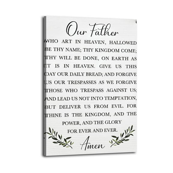 Christian Bible Verses Wall Decor Our Father Prayer Wall Decoration The Lords Prayer Poster Great Wall Art for Home Decor,fathers Day Posters for Room, Office Or Living Room