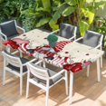 thumbnail image 2 of Valentines Table Cloths for 6 Foot Rectangle Tables, Pink Red Love Heart Gnomes Eucalyptus Rustic Patio Waterproof Elastic Fitted Tablecloths, Washable Rectangular Table Cover for Camping, 2 of 8