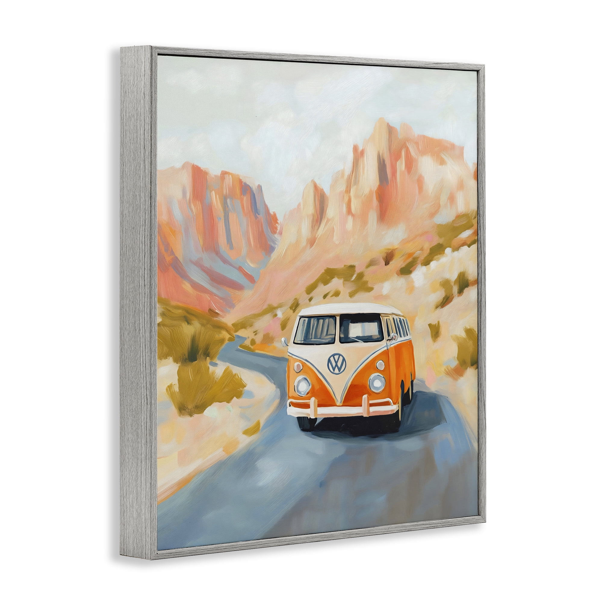 Stupell Industries Van Life Desert Canyon Gray Framed Giclee Art, design by The Prints Vibe