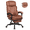 Brown with Footrest, variant on FASTES Big and Tall Ergonomic Office Chair with Footrest - Leather Computer Desk Chair, Reclining High Back Ergonomic Chair with Adjustable Headrest & Lumbar Support, Black