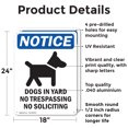 thumbnail image 2 of (2 Pack) Dogs In Yard No Trespassing OSHA Notice Sign 18 Inch X 24 Inch Indoor / Outdoor Rust-Free Aluminum Metal Signs for Workplace, Workshop, and Construction Site, Made in the USA, 2 of 8