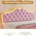 thumbnail image 2 of Afuhokles Full Size Bed Frame with LED Lights, Upholstered Platform Bed, Pink, 2 of 7