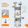 thumbnail image 3 of Allewie 81 Inches Multi-Level Tall Cat Tree for Large Cat, Cat Climbing Tree with Cat Condo and Hammock, Scratching Post, Wide Base, Grey, 3 of 7