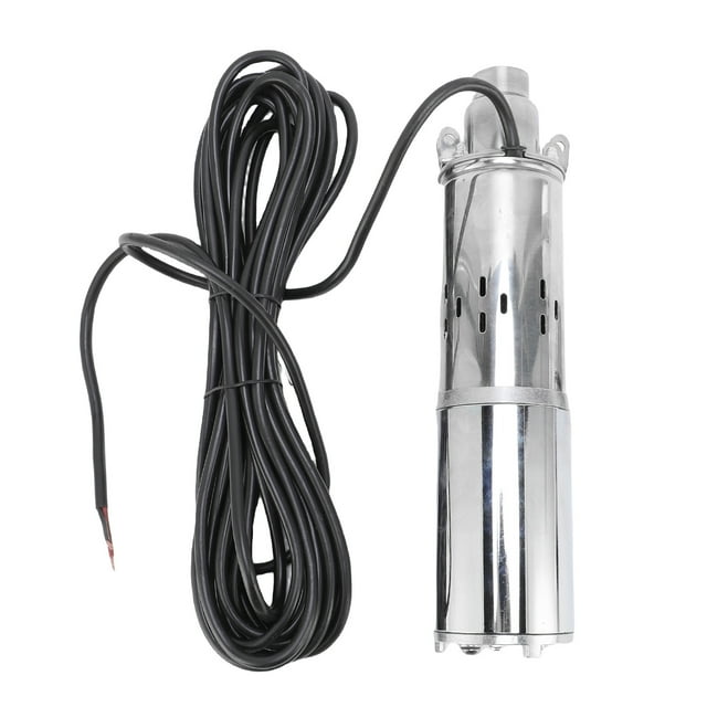 Solar Deep Well Pump, 1.2m³/h Flow Rate PTFE Rubber Sealing 220W Submersible Pump Easy Installation Full Copper Motor for Home Hot Tub
