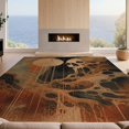 thumbnail image 2 of Design&I 3'x5' Ultra Soft Throw Mat, Earthy Tones Abstract Skull Art Surreal Dripping with Cosmic Fluffy Washable Easy Care Indoor rug for Bedside Hallway, 2 of 3
