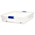 56Quart Underbed Bin Containers, Secure Clear Plastic Under the Bed