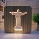 thumbnail image 3 of Lámpara de mesa LED tallada hueca de madera maciza con diseño de regalo empresarial con luz nocturna 3D creativa, 3 of 5