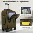 thumbnail image 4 of New York Xpress 3-Piece Softside Luggage Set, 20/26/30 inch Upright Travel Suitcases, Water-Resistant & Lightweight for Men Women, Green - TA8353, 4 of 11