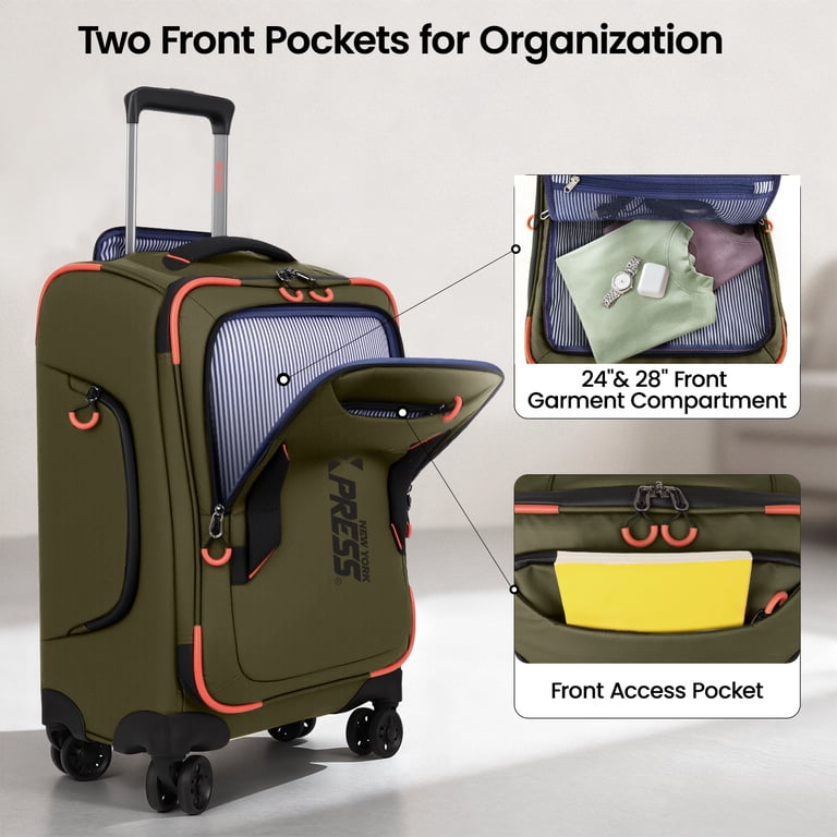 New York Xpress 3-Piece Softside Luggage Set, 20/26/30 inch