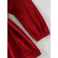 thumbnail image 6 of aturustex Little Girls Christmas Velvet Dress 3M 6M 12M 18M 2T 3T 4T Toddler Baby Santa Princess Dress Ruffled Trim Long Sleeve A-line Dress Crew NeckOutfits for Kids Christmas Party Costume, 6 of 6