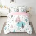 thumbnail image 2 of jejeloiu Marry Christmas Bedding Comforter Set 7pcs,Pink Xmas Pine Queen Bedding Sets,Happy New Year Queen Sheet Sets,Super Cozy Bedroom Decor Reversible, 2 of 8