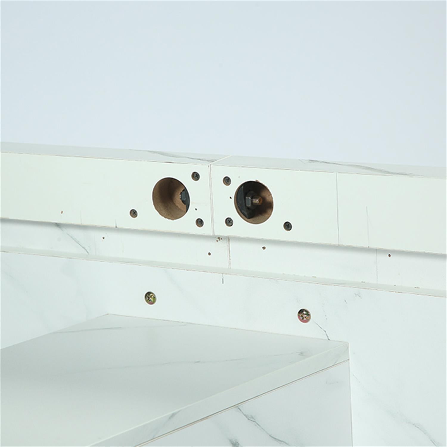 Demi Bonn Modern Dining Table, 63" Faux Marble Kitchen Dinner Table for 4-6 for Dining Room, Home Office, Living Room Furniture, White