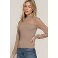 thumbnail image 3 of Long Slv Mesh Panel Detail Sweater Top, 3 of 5