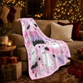 thumbnail image 3 of Cute After Dark Ghosts on Pink, Playful Pastel Goth Style for Halloween Lovers, Cozy Spooky Bow Scene, Flannel Blanket for Bedroom and Game Room, Halloween Gift and Fun Home Decor, 3 of 9