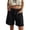 Black, variant on Women's High Waisted Denim Shorts, Baggy Jean Shorts with Drawstring Waist & Cuffed Hem, Multi-Pocket Cargo Shorts, Casual Loose Fit 90s Streetwear Summer Shorts Black L