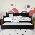 thumbnail image 3 of Castle Place Mid-Century Expandable Twin Size Wooden Daybed with Trundle, Black, 3 of 10