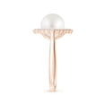 thumbnail image 3 of Angara South Sea Cultured Pearl Cushion Halo Engagement Ring in 14K Rose Gold for Women | June Birthstone Jewelry for Her, 3 of 8