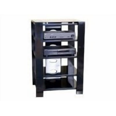 Tech-Craft "Hi-Boy" EDH2640B - Stand - for AV System - tempered glass - high gloss black, black silk-screen - floor-standing