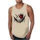 thumbnail image 3 of Ceisia Men's Slim Fit Crew Neck Sleeveless Tank Top Edgy Demon Smile Graphic Print Athletic Shirt Beige XXL Gifts, 3 of 5