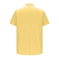 thumbnail image 5 of Blczomt Casual Men's Shirts Plain Short Sleeve Button Down Shirts Button-Up Summer Beach Linen Solid Color Yellow Men's Fashion, 5 of 6