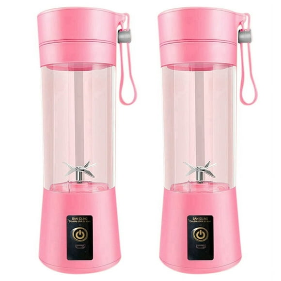 Licuadora Mini Licuadora 2X para Batidos y Smoothies Recargable USB 380Ml Vaso Exprimidor de Frutas para Viaje con 6 Cuchillas