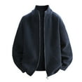 thumbnail image 5 of Jackets for Men 2025 Fall Winter Loose Casual Long Sleeve Stand Collar Zip Up Jacket Knit Cardigan Outerwear Coat, 5 of 6