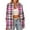 #026-Hot Pink, variant on Womens Button Down Flannel Shirts Long Sleeve Plaid Shackets Business Casual Blouse Top