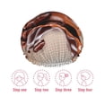 thumbnail image 5 of Kdxio Coffee Beans Chocolate Splash Print Shower Cap for Women,Elastic and Reusable,Double Waterproof Layers Bathing Hat, 5 of 6
