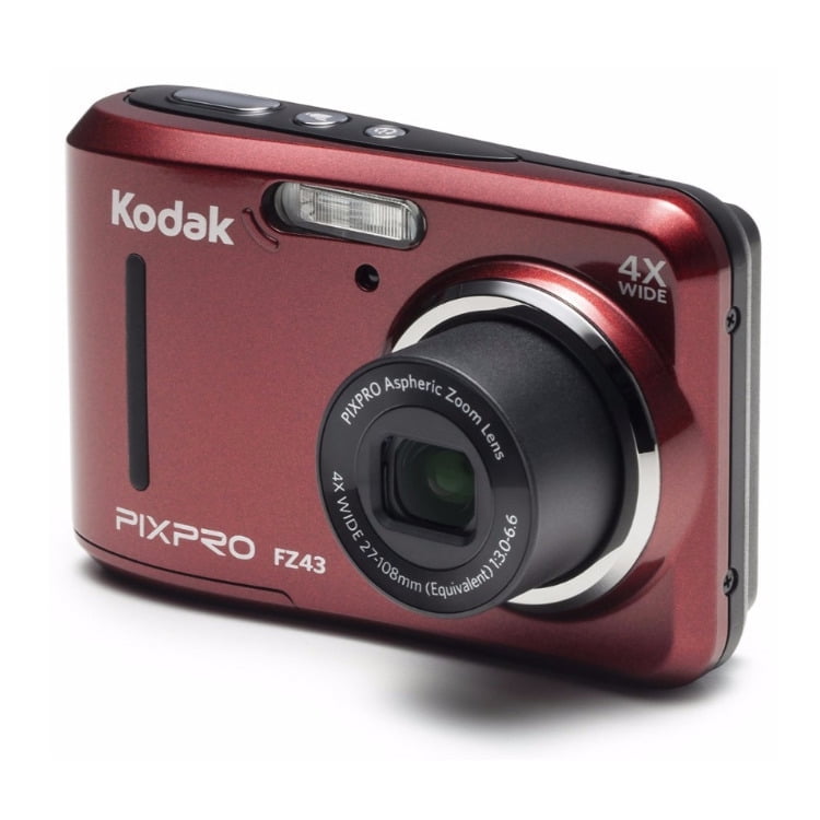 Kodak PIXPRO FZ45 Digital Camera, Red, 27mm Wide Lens, 32GB SD