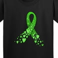thumbnail image 4 of Inktastic Mental Health Awareness Ribbon with Green Hearts Youth T-Shirt, 4 of 5