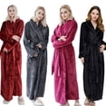 thumbnail image 2 of Camisón de franela alargado y grueso para parejas, para otoño e invierno, albornoces para hombres y mujeres, pijamas de vellón coral extragrandes, 2 of 6