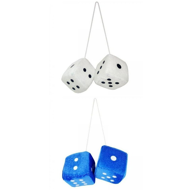 Colgante de dados de peluche 2 pares de de espejo, accesorios de decoración para ventanas, coches, mujeres y hombres Fanmusic Colgante de dados de peluche