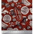 thumbnail image 1 of Soimoi polyester Crepe Fabric Dot,Spices & Cups Decor Fabric Printed Yard 52 Inch Wide, 1 of 3