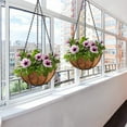 thumbnail image 5 of 4 Pcs Hanging Basket Liner,14 Inch Outdoor Planter Liners Round Coco Fiber Liner Pre-Formed Replacement Basket Shaped Liner Natural Coconut Fiber Liner for Flower Pot Garden Vegetables Less Watering, 5 of 7