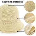 thumbnail image 5 of EINSKEY Packable Straw Bucket Hat for Women, Summer Beach Bucket Hat Foldable Woven Beige, 5 of 8