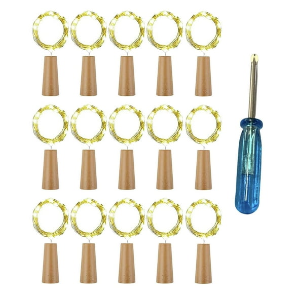 15Pcs DIY Bottle Lights String Home Decor Tabletop Decorative Copper Wire Crafts