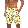 thumbnail image 3 of LIBRCLO Mens Beach Shorts Quick Dry Swim Trunks Bee Festival Prints Bathing Suits Lightweight Breathable Swimsuit Summer Board Shorts Swimwear Yellow 3XL, 3 of 5