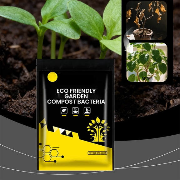 Moonspry Eco Friendly Garden Compost Bacteria - Breaks Down Organic Waste, Enhances Soil Fertility, Eco Friendly Formula - For Home Gardens, Compost Bins, Backyard Composting,