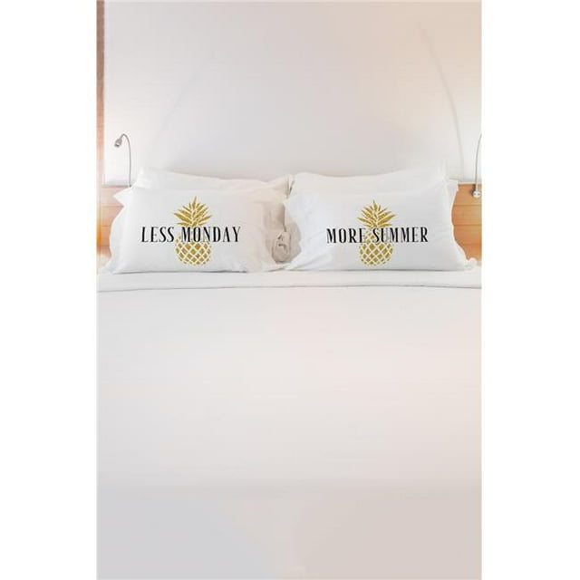 One Bella Casa 82898CSE Less Monday More Summer Pillow Case - Multicolor, Set of 2