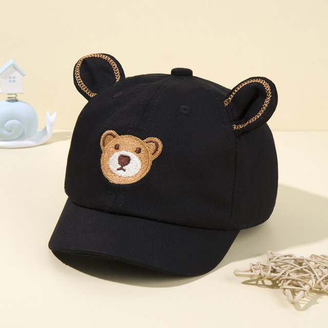 Gorras de béisbol de oso para niños y niñas, sombrero de sol liso con letras de dibujos animados, gorra con visera, sombreros de pesca de playa para niños de 6m a 4 años Fivean unisex