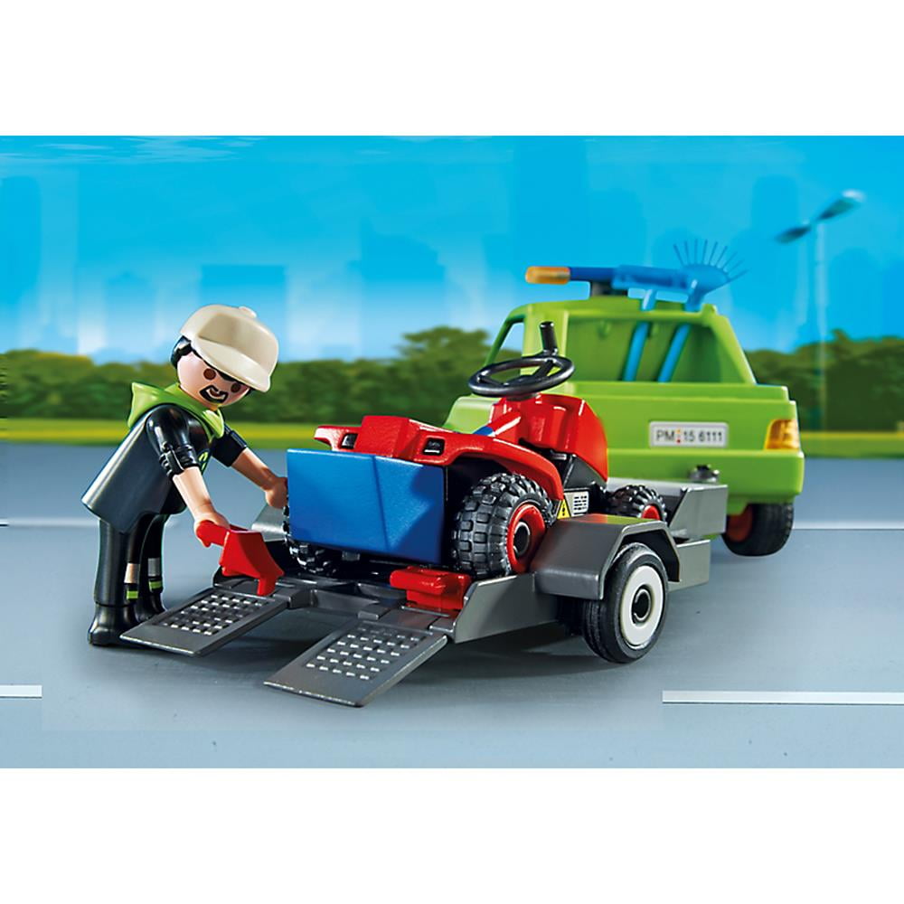 playmobil landscaper with lawn mower