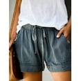 Doublju Women's Elastic Waist Comfy Casual Shorts with Pockets