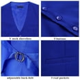 thumbnail image 7 of HISDERN Men's Suit Vest Business Formal Dress Waistcoat Vest with 3 Pockets for Suit or Tuxedo Royal Blue, 7 of 7