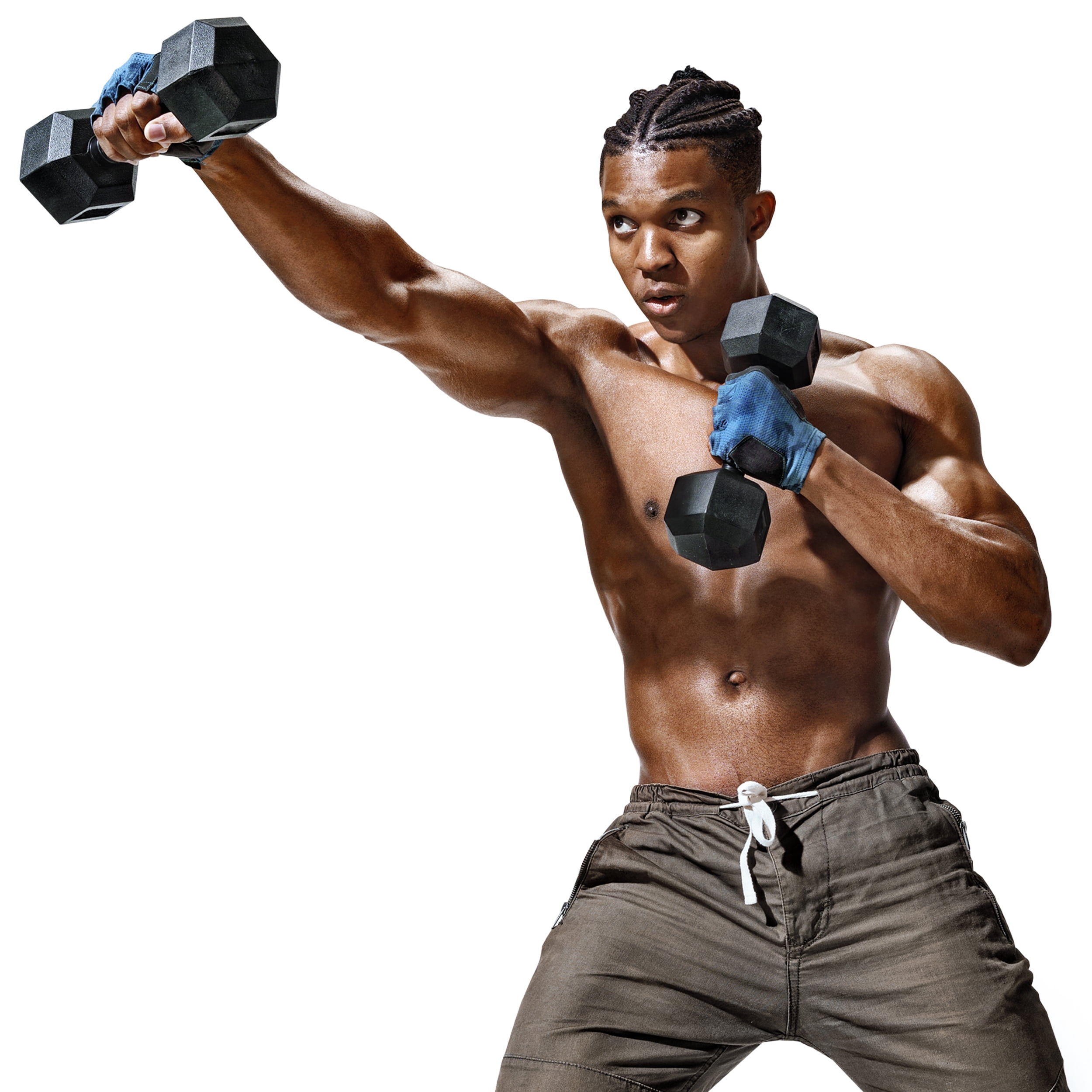 PRCTZ, 40lb Rubber Encased Hex Dumbbell, Pair - Walmart Business