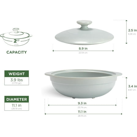 MINH LONG 2-Qt Porcelain Dutch Oven with Lid