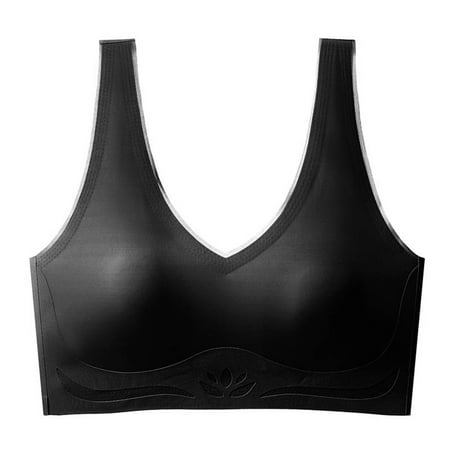 Blphud Womens Sports Bras Sports Bras for Women Soft Lingerie for Women Seamless Bra Women s Fashionable Ultra Thin Traceless Beautiful Back Sagging Bra and Underwear Black XL