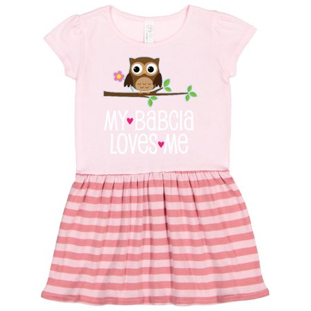 

Inktastic My Babcia Loves Me Girl Owl Gift Toddler Girl Dress